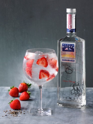 Martin Millers Gin bottle with GT - Strawberry Black Pepper